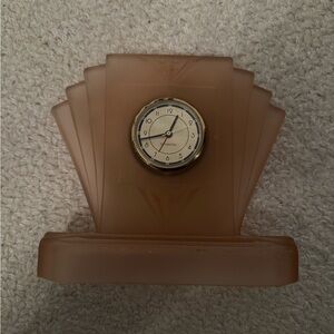 Vintage Pink Sarsaparilla Fan-Shaped Clock